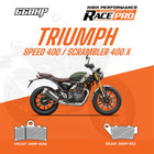 66BHP Race Pro sintered brake pads for Speed 400 and Scrambler 400X