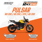 66BHP Race Pro Sintered Brake Pads for Bajaj Pulsar NS200 / RS200 / 220 / AS200