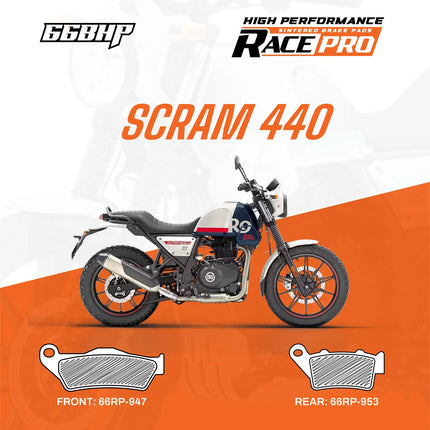 66BHP Race Pro sintered brake pads for Royal Enfield Scram 440