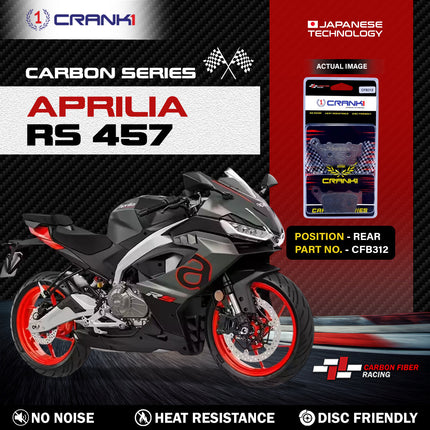 CRANK1 Brake Pads for Aprilia RS 457 — Ceramic & Sintered, Front & Rear