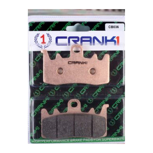 CRANK1 Brake Pads for Aprilia RS 660, Sintered, Front & Rear, in retail packaging