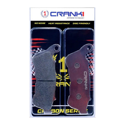 CRANK1 Brake Pads for Harley Davidson Roadster, Sintered, Front & Rear, in retail packaging