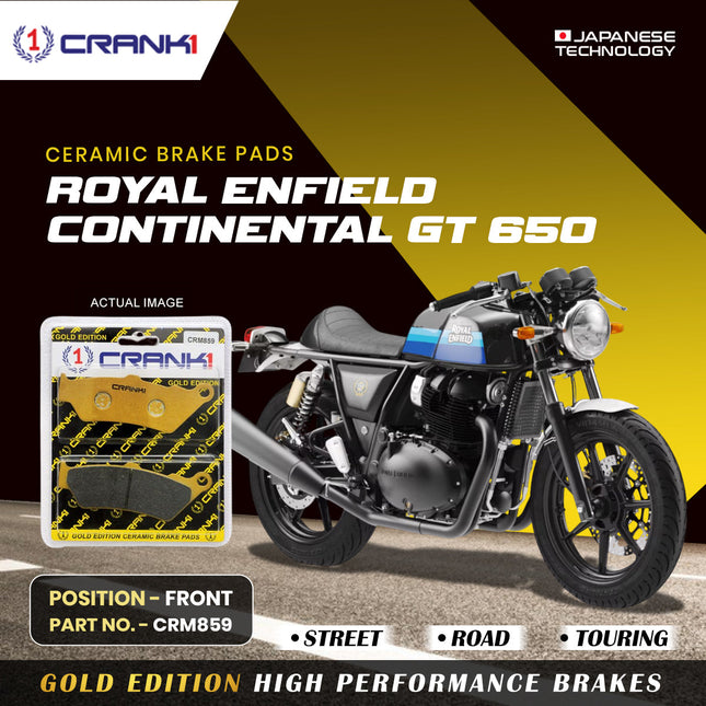 Ceramic Brake Pads For Royal Enfield Continental GT 650 - Front - CRM859 - 1 Set - CRANK1