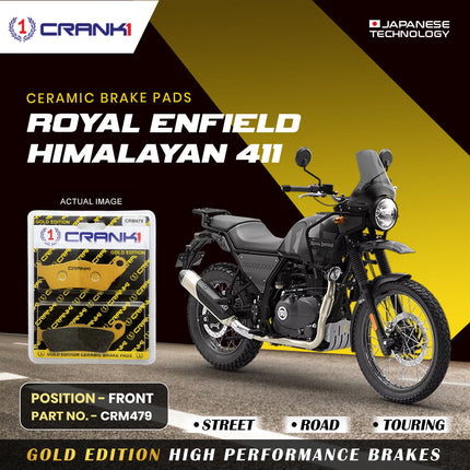 Ceramic Brake Pads For Royal Enfield Himalayan 411- Front - CRM479 - 1 Set - CRANK1
