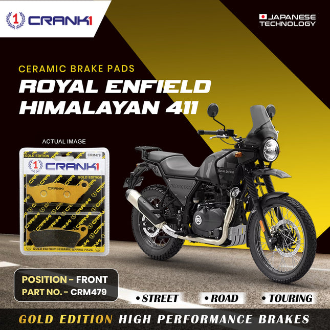 Ceramic Brake Pads For Royal Enfield Himalayan 411- Front - CRM479 - 1 Set - CRANK1
