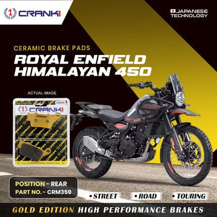 Ceramic Brake Pads For Royal Enfield Himalayan 450 - Rear - CRM359 - 1 Set - CRANK1
