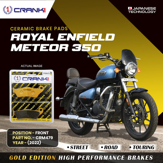 Ceramic Brake Pads For Royal Enfield Meteor 350 (2022) - Front - CRM479 - 1 Set - CRANK1