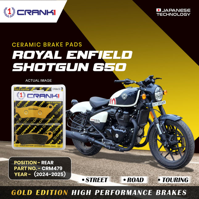 Ceramic Brake Pads For Royal Enfield Shotgun 650 (2024-2025) - Rear - CRM479 - 1 Set - CRANK1