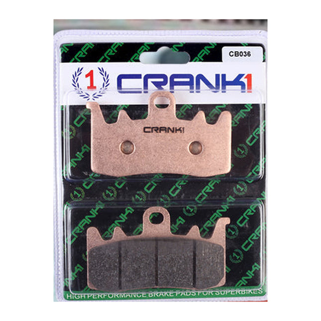 CRANK1 Brake Pads for Ducati Scrambler 1100 Tribute Pro, Sintered, Front & Rear, in retail packaging