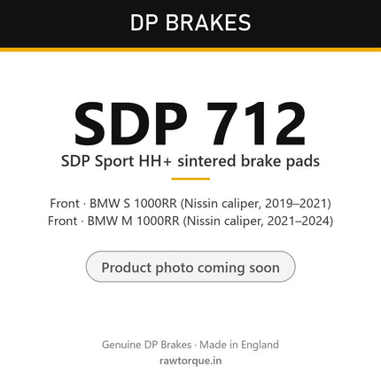 DP Brakes SDP712 SDP Sport HH+ front brake pads for BMW S 1000RR and M 1000RR (Nissin caliper), product photo coming soon