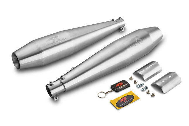 Red Rooster Stellar Exhaust for Interceptor 650 / Continental GT 650 – Matte Finish (Brushed 304 SS)