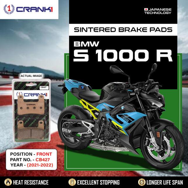 Sintered Brake Pads For BMW S 1000 R (2021-2022) - Front - CB427 - 2 Sets Required - CRANK1