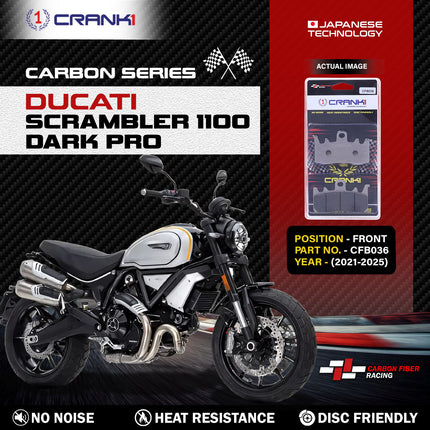 CRANK1 Brake Pads for Ducati Scrambler 1100 Dark Pro — Sintered, Front & Rear