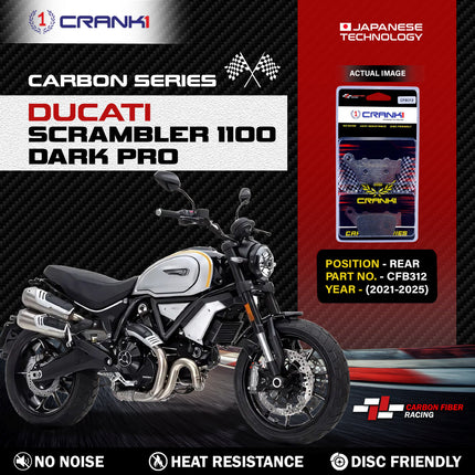 CRANK1 Brake Pads for Ducati Scrambler 1100 Dark Pro — Sintered, Front & Rear