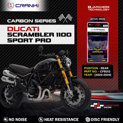 CRANK1 Brake Pads for Ducati Scrambler 1100 Sport Pro — Sintered, Front & Rear