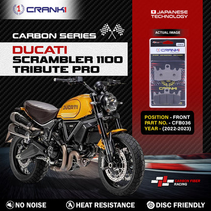 CRANK1 Brake Pads for Ducati Scrambler 1100 Tribute Pro — Sintered, Front & Rear