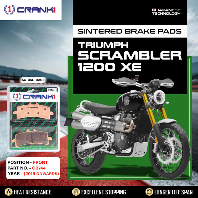 Sintered Brake Pads For Triumph Scrambler 1200 XE (2019 Onwards) - Front - CB744 - 2 Sets - CRANK1
