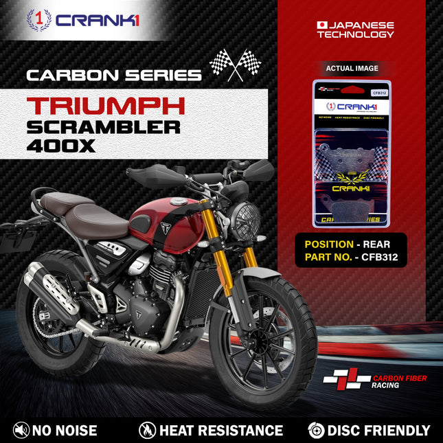 CRANK1 Carbon Brake Pads for Triumph Scrambler 400X