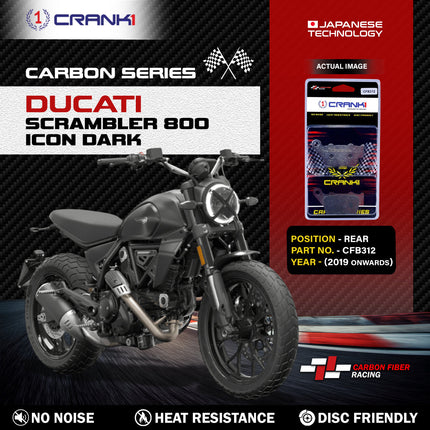 CRANK1 Brake Pads for Ducati Scrambler 800 Icon Dark — Ceramic & Sintered, Front & Rear
