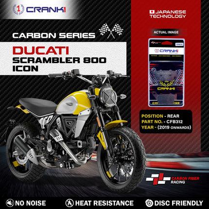 CRANK1 Brake Pads for Ducati Scrambler 800 Icon — Ceramic & Sintered, Front & Rear
