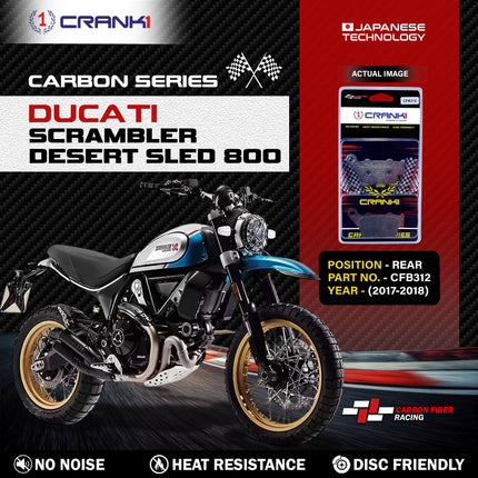 CRANK1 Brake Pads for Ducati Scrambler Desert Sled 800 — Ceramic & Sintered, Front & Rear