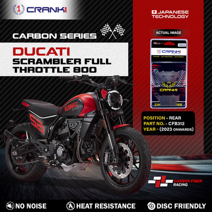 CRANK1 Brake Pads for Ducati Scrambler Full Throttle 800 — Ceramic & Sintered, Front & Rear
