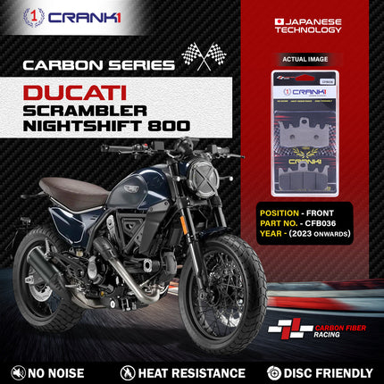CRANK1 Brake Pads for Ducati Scrambler Nightshift 800 — Ceramic & Sintered, Front & Rear