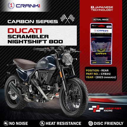 CRANK1 Brake Pads for Ducati Scrambler Nightshift 800 — Ceramic & Sintered, Front & Rear
