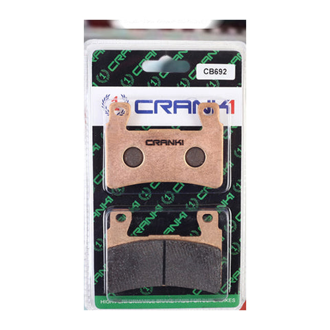 CRANK1 Brake Pads for Harley Davidson Softail Fat Bob, Sintered, Front & Rear, in retail packaging