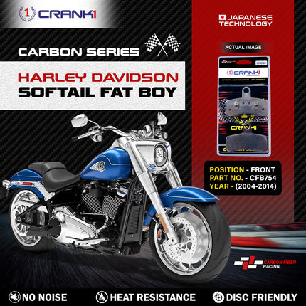 CRANK1 Brake Pads for Harley Davidson Softail Fat Boy — Sintered, Front & Rear