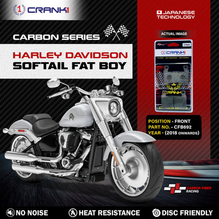 CRANK1 Brake Pads for Harley Davidson Softail Fat Boy — Sintered, Front & Rear