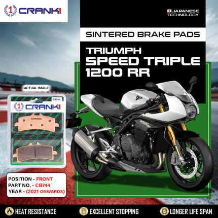 Sintered Brake Pads For Triumph Speed Triple 1200 RR (2021 Onwards) - Front - CB744 - 2 Sets - CRANK1