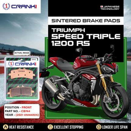 Sintered Brake Pads For Triumph Speed Triple 1200 RS (2021 Onwards) - Front - CB744 - 2 Sets - CRANK1
