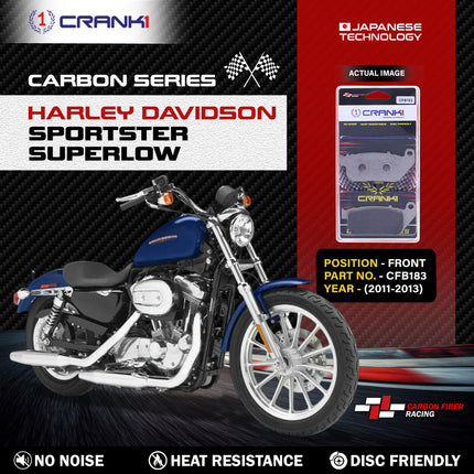 CRANK1 Brake Pads for Harley Davidson Sportster SuperLow — Sintered, Front & Rear