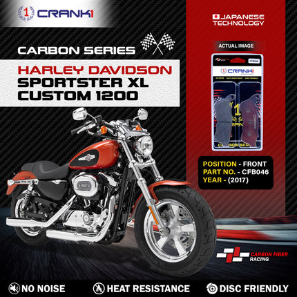 CRANK1 Brake Pads for Harley Davidson Sportster XL Custom 1200 — Sintered, Front & Rear