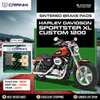 Sintered Brake Pads For Harley Davidson Sportster XL Custom 1200 (2017) - Rear - CB452 - 1 Set - CRANK1