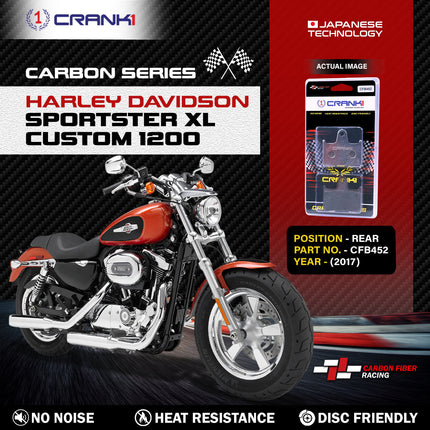 CRANK1 Brake Pads for Harley Davidson Sportster XL Custom 1200 — Sintered, Front & Rear