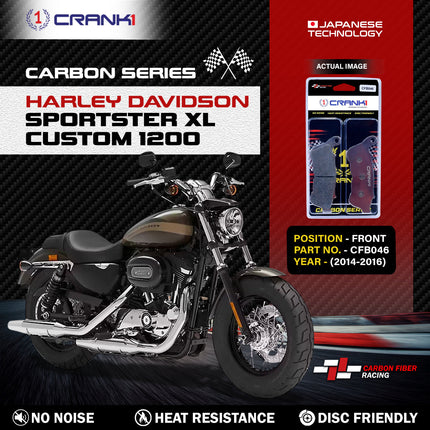 CRANK1 Brake Pads for Harley Davidson Sportster XL Custom 1200 — Sintered, Front & Rear