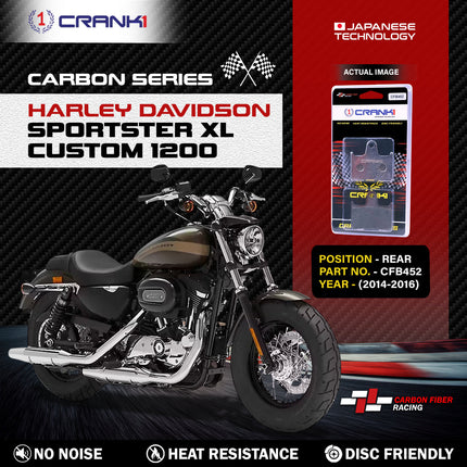 CRANK1 Brake Pads for Harley Davidson Sportster XL Custom 1200 — Sintered, Front & Rear