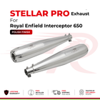 Red Rooster Stellar Pro exhaust in polish finish for Royal Enfield Interceptor 650