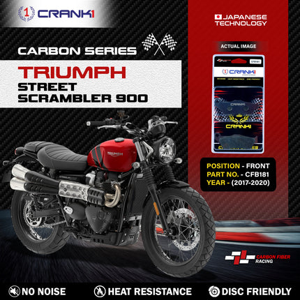 CRANK1 Brake Pads for Triumph Street Scrambler 900 — Ceramic & Sintered, Front & Rear