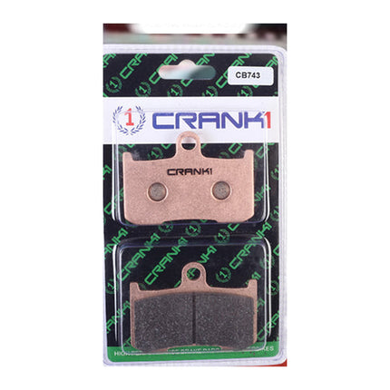 CRANK1 Brake Pads for Triumph Street Triple 675 R, Ceramic & Sintered, Front & Rear, in retail packaging