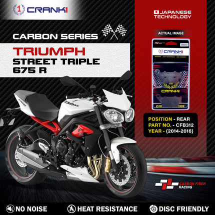 CRANK1 Brake Pads for Triumph Street Triple 675 R — Ceramic & Sintered, Front & Rear