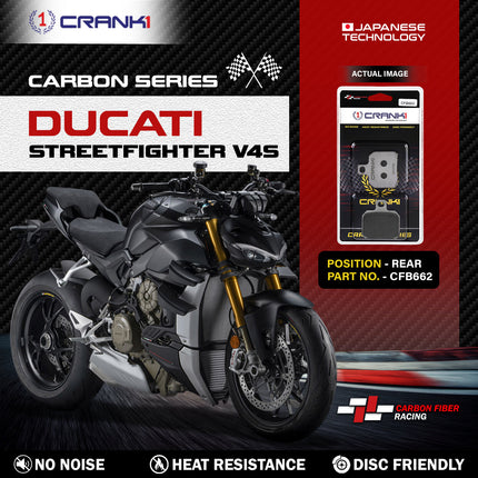CRANK1 Brake Pads for Ducati Streetfighter V4S — Ceramic & Sintered, Front & Rear