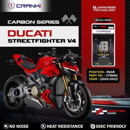 CRANK1 Brake Pads for Ducati Streetfighter V4 — Ceramic & Sintered, Front & Rear