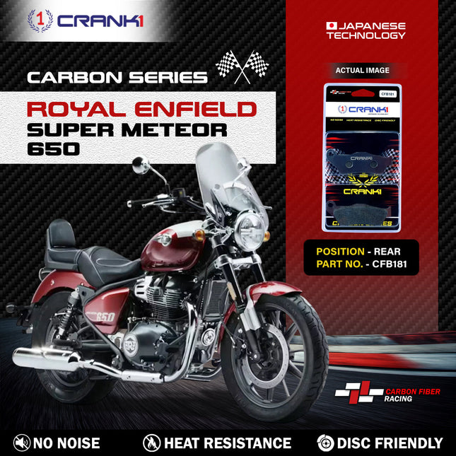 CRANK1 Carbon Brake Pads for Royal Enfield Super Meteor 650