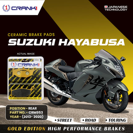 Ceramic Brake Pads For Suzuki Hayabusa (2013-2020) - Rear - CRM953 - 1 Set - CRANK1