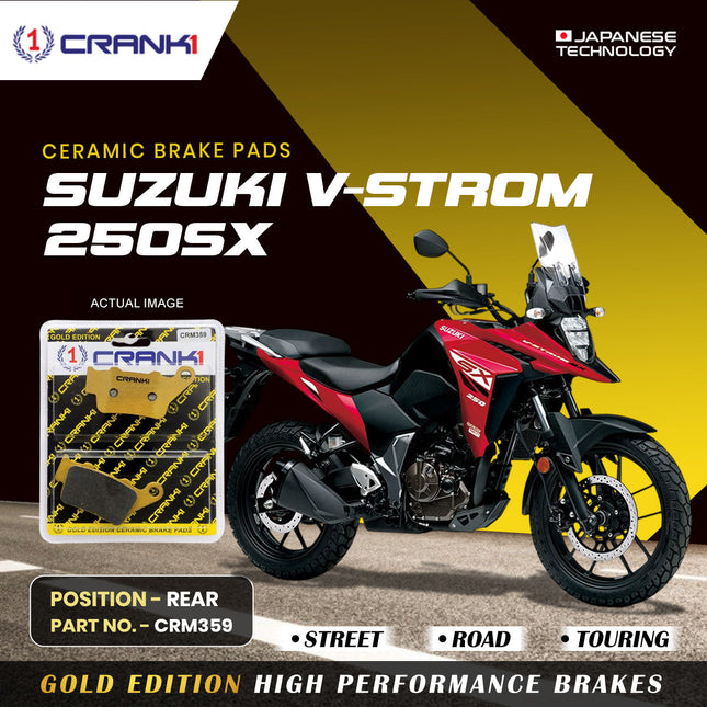 Ceramic Brake Pads For Suzuki V-Strom 250SX - Rear - CRM359 - 1 Set - CRANK1