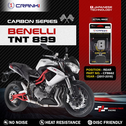 CRANK1 Brake Pads for Benelli TNT 899 — Ceramic & Sintered, Front & Rear