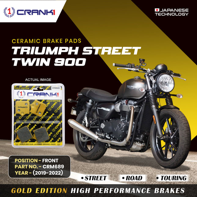 Ceramic Brake Pads For Triumph Street Twin 900 (2019-2022) - Front - CRM689 - 2 Sets - CRANK1